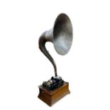 Edison Standard phonograph model D, serial number 763604 with two section horn, 96.5cm high