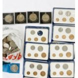 Box of mainly English pre decimal, to include some English pre 47 silver coins, commemorative crowns