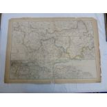 After Edwd Weller  Engraved Map- The River Thames from its Source to the Sea , coloured in