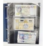 Folder of bank notes English, Scottish, Irish £50 down to include George V notes Bank of Scotland (