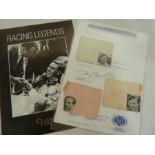 Motoring interest - four Grand Prix Racing Driver signatures  Tony Brooks on a letter dated 1991 and
