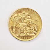 Gold sovereign 1899, Sydney Mint, S on ground line