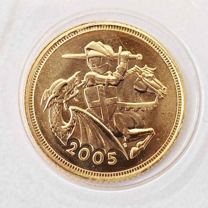 Gold half-sovereign 2005, brilliant uncirculated
