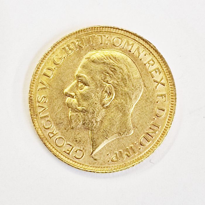 Gold sovereign 1932, South Africa SA on ground line for Pretoria MintCondition ReportSlight - Bild 2 aus 2