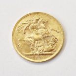 Gold sovereign 1925, South Africa SA on ground line for Pretoria Mint