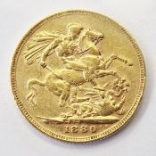 Victorian sovereign, Melbourne mint 1880