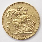 Victorian sovereign 1873, scarcer date, Marsh 86
