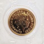 Gold brilliant uncirculated half-sovereign 2007