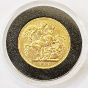 Edwardian gold sovereign 1905