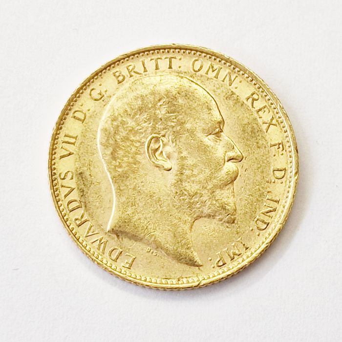 Gold sovereign 1908, Melbourne M on ground line - Bild 2 aus 2