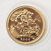 Gold half-sovereign 2000, brilliant uncirculated