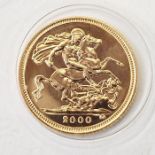 Gold half-sovereign 2000, brilliant uncirculated