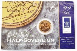 Gold half-sovereign 2000, brilliant uncirculated
