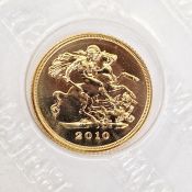 Gold half-sovereign 2010, brilliant uncirculated