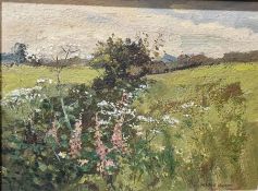 Assorted framed pictures to include Michael McGreevy oil on paper, 'Hedgerow Aughaward', label verso