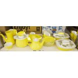 Poole pottery 'Twintone' yellow and white part dinner service to include lidded tureens, plates,