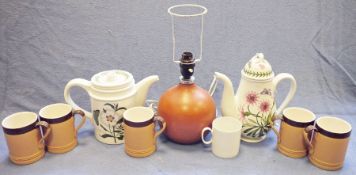 Portmeirion 'Botanic Gardens' coffee pot, a Portmeirion 'Botanic Gardens' teapot, a Villeroy &