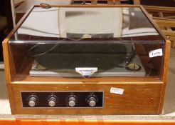 Vintage record player in teak case and a pair of speakers (3)