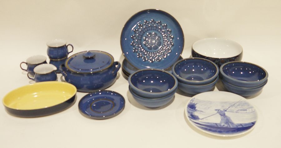 Denby pottery part dinner service to include plates, bowls, tureen, cups and saucers and a