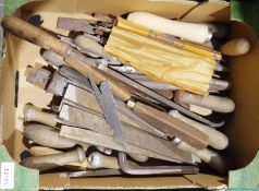 Large quantity of tools to include chisels, drills, wooden mallet, drill bits, etc (7 boxes)