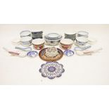 Crown Devon lidded storage jar, assorted modern Chinese soup bowls and spoons and assorted china and