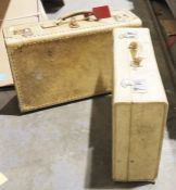 Fortnum & Mason 'Cruiser' velum suitcase and a further velum suitcase (2)