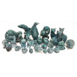 Quantity of Poole pottery animal models to include penguins, hedgehogs, owls, cats, fish, etc (1