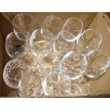Quantity of wine glasses and champagne flutes (2 boxes)