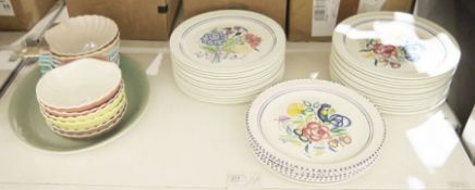Quantity of Poole pottery 'Traditional Ware' dinner plates, a quantity of serving dishes/bowls in