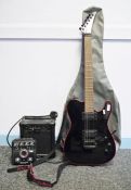 Columbus electric guitar, a Burswood G-10 guitar amplifier and a Zoom model G2 guitar effects