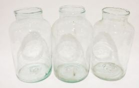 Cristallo three-branch electrolier and three large glass storage jars (4)