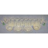 Quantity of cut glassware and other glassware to include wine glasses, tumblers, a Waterford cut