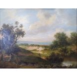 Patrick Nasmyth (1787-1831) Oil on panel Hilltop landscape with figure beside pool, signed lower