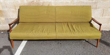 G-Plan Afromosia teak-framed sofa bed, 195cm wide approx. when openend the bed measures 46 x 74