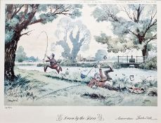 Norman Thelwell  Limited edition colour print  The Salmon Leap, signed in pencil lower right, no.