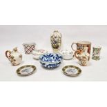 Collection of English and Continental porcelain comprising an early 19th century Imari pattern large