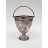 Early 20th century silver pedestal basket, pierced and engraved decoration, on a circular base,