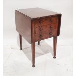 Early 19th century mahogany drop-leaf work table with three drawers to one side and three