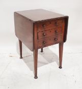 Early 19th century mahogany drop-leaf work table with three drawers to one side and three