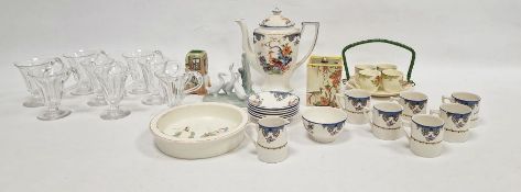 Wadeheath pottery Walt Disney Snow White pattern nursery dish, an H&K Tunstall Avis pattern Art Deco