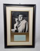 Tony Hancock (comedian and actor) framed black and photograph of Tony Hancock and signature