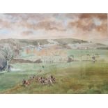 Sam Wilmot (20th century)  Watercolour  "Captain Douglas Wills, Master of the Clifton Foot Harriers,