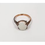 9ct gold, oval opal and cabochon set ring, 2.5g total, in Donald Judd case