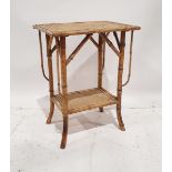 Late 19th/early 20th century cane and bamboo two-tier occasional table
