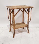 Late 19th/early 20th century cane and bamboo two-tier occasional table