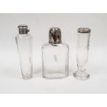 Early 20th century silver-lidded and glass bottle, Birmingham 1909, a silver-mounted and glass