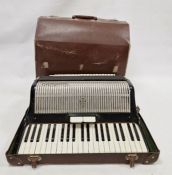 Frontalini bass piano accordion within leather fitted carry case