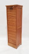 Mid 20th century oak tambour-front filing cabinet H 148cm X W 46cm X D 38.5cm