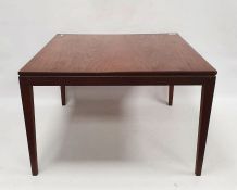 Mid-century square side table on tapering square feet, H 40cm X W 61cm X D 61cm
