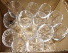 Quantity of wine glasses and champagne flutes (2 boxes)